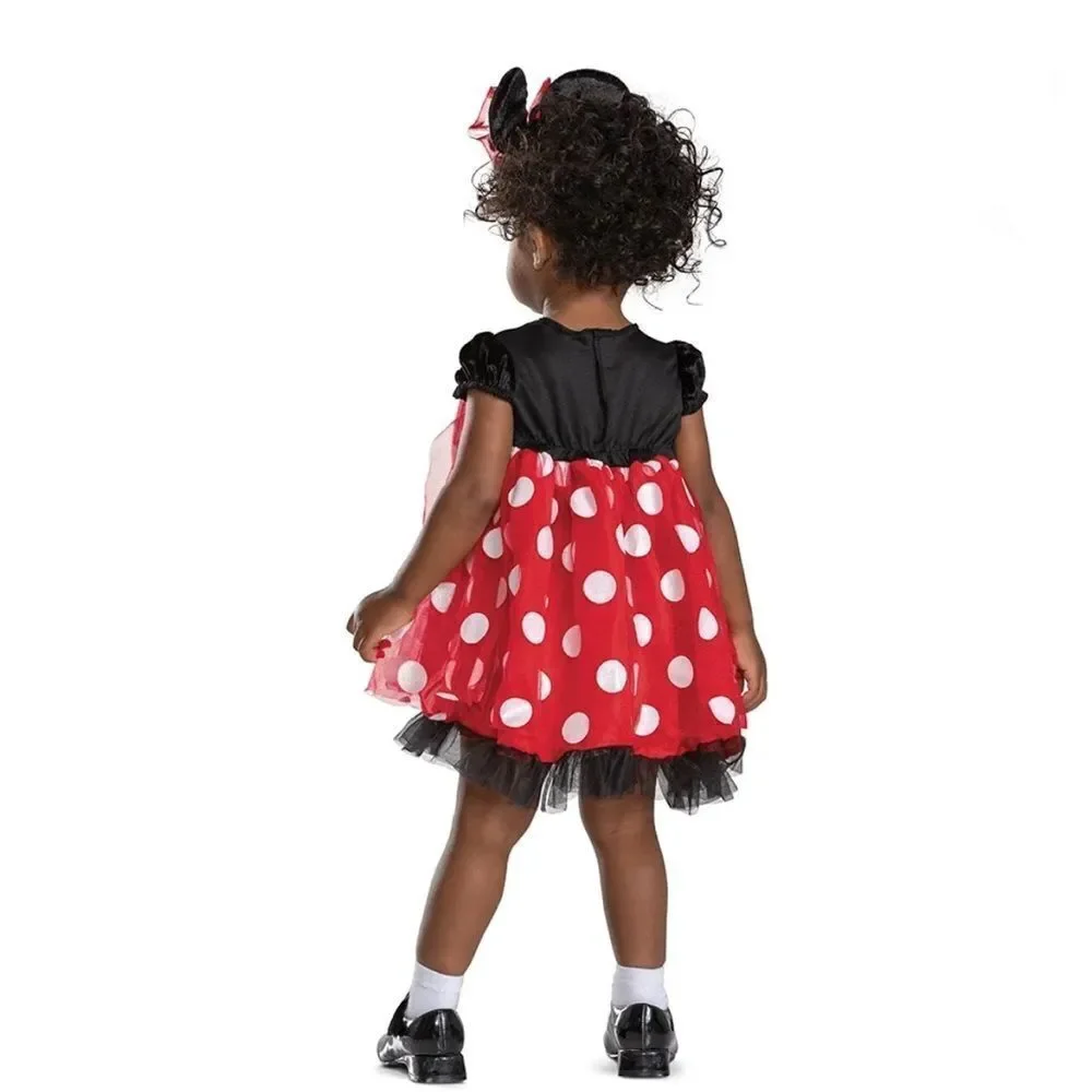 Baby Infant Disney Minnie Mouse Costume Red Polka Dot Size 6-12M